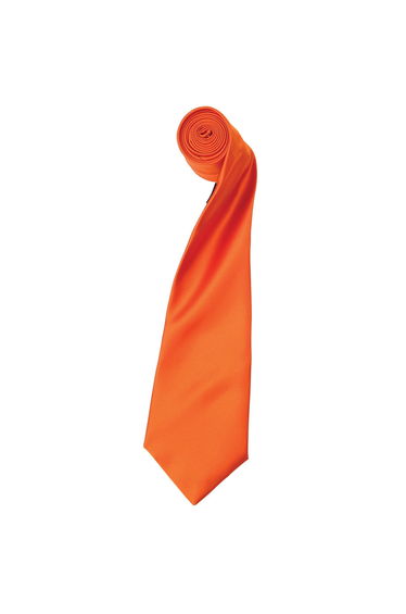 Premier Mens Plain Satin Tie (Narrow Blade) - Terracotta