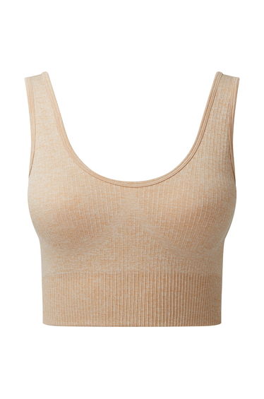 TriDri Womens/Ladies Multisport Ribbed Seamless 3D Bra - Nude Melange