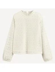 Openwork T-Shirt with Long Sleeves