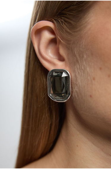 Crystal Look Oval Stud Earrings