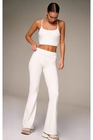 Cream Soft Cotton Yoga Pant