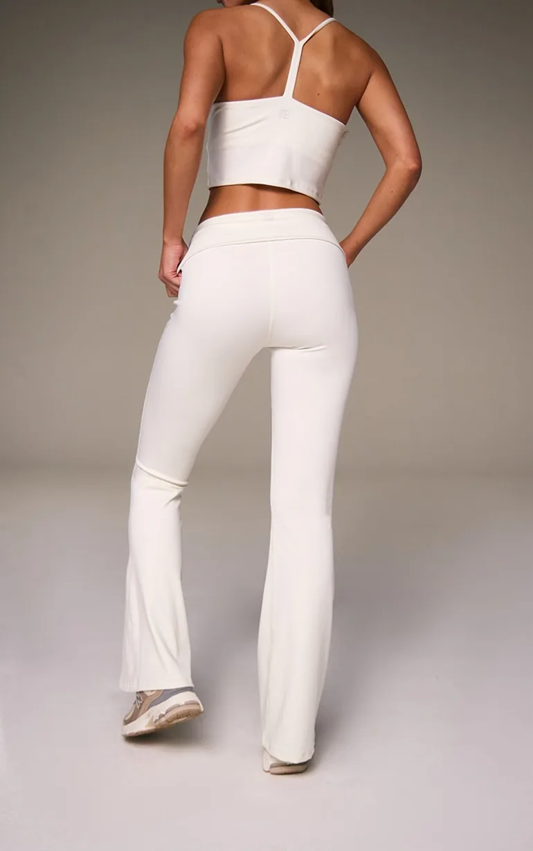 Cream Soft Cotton Yoga Pant - 1