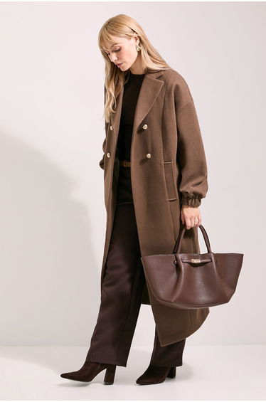 Oversized Drop Shoulder Double Breasted Coat