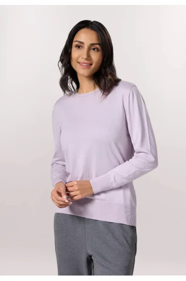 سويتر محبوك بياقة دائرية - أرجواني