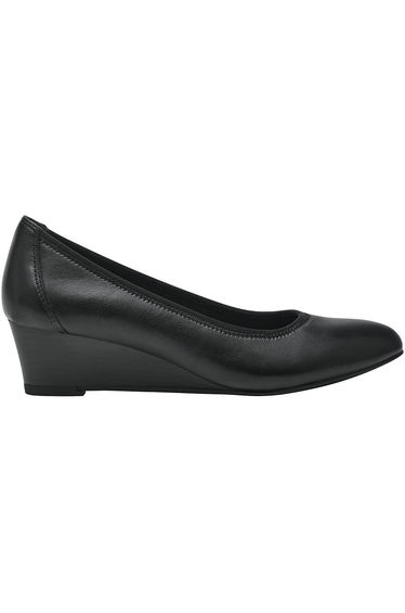 Leather Ballet Pumps with Wedge Heel