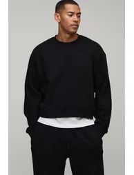 Oversized Shrunken Sweatshirt and Wide Leg Jogger - black - 3