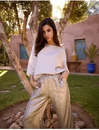 Shimmer Wide Leg Trousers - 1