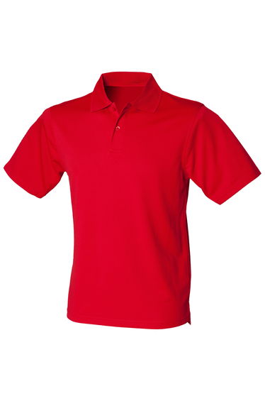 Henbury Mens Coolplus® Pique Polo Shirt - Classic Red