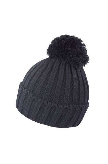 Result Unisex Winter Essentials HDi Quest Knitted Beanie Hat - Black