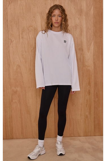 White Oversized Embroidered T-Shirt