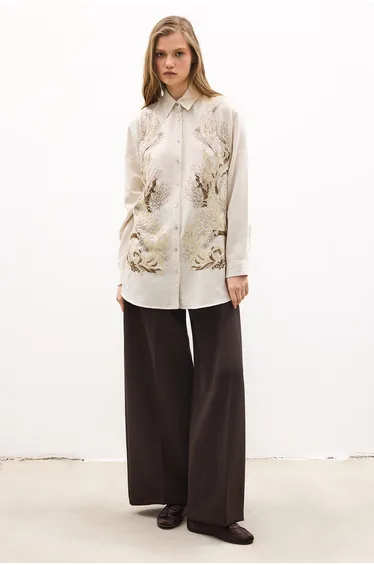 EMBROIDERED LINEN SHIRT