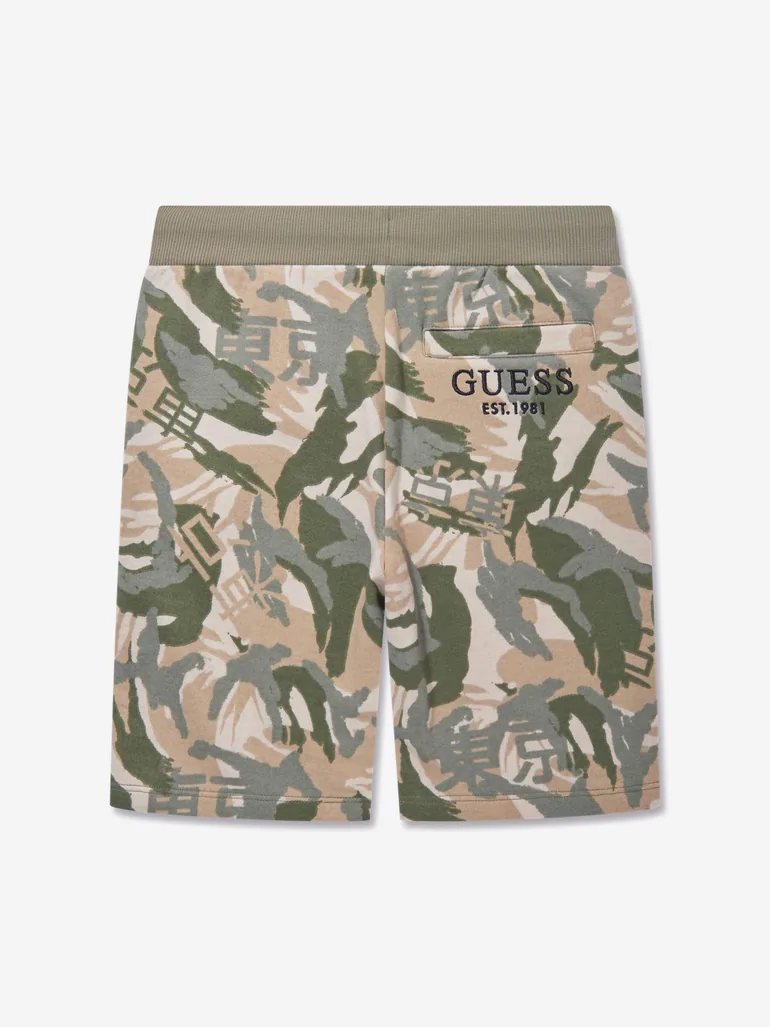 Boys Desert Print Shorts in Green - 1