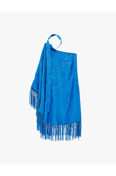 Fringed One Shoulder Dress