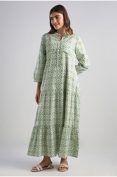 Printed Tiered Maxi Dress
