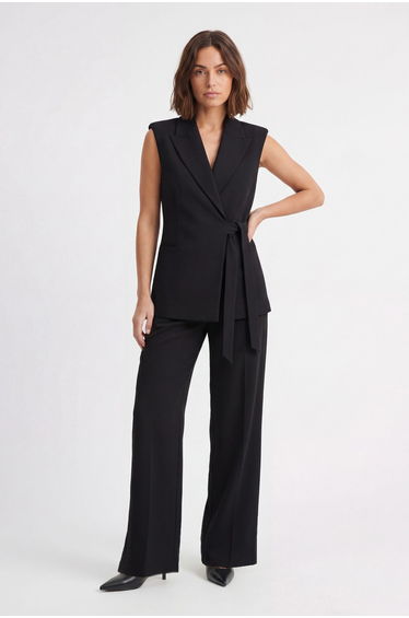 Soft Tailored High Waist Wide Leg Trouser