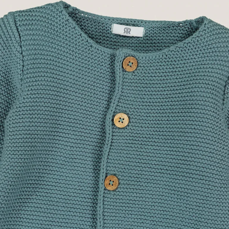 Knitted Buttoned Cardigan - 4