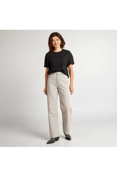 Oversized round neck T-shirt BLACK