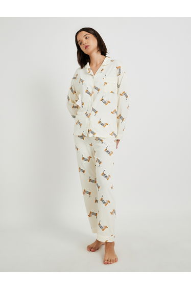 Peppy Print Long Sleeve Shirt and Pyjama Set
