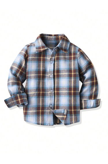 Boys Multi Checked Button Front Shirt