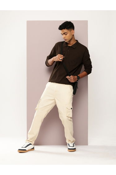 Men Oversized Long Sleeve Polo