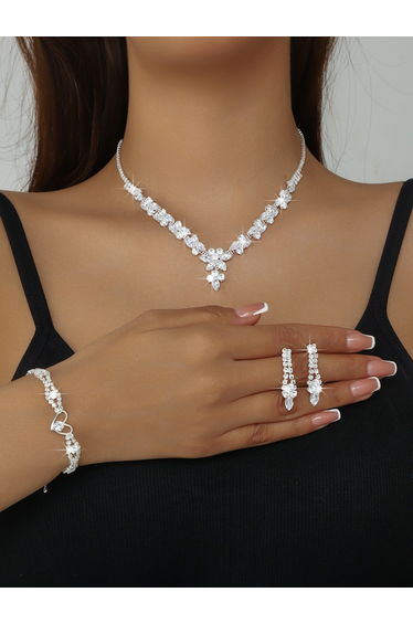 3-Piece Embellished Necklace, Bracelet And Earrings Jewelry Set