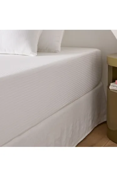 شرشف سرير بحواف مطاطية قطن مخطط بإرتفاع 30سم