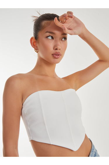 Seam Detail Corset Crop Top