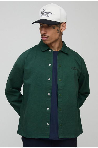 Oversized Printed Washed Overshirt
