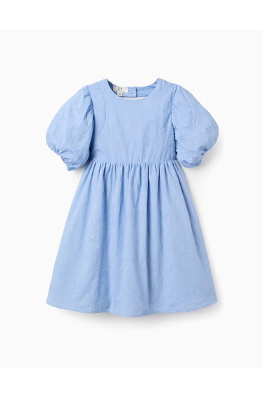 SS DRESS EMBROIDERY, LIGHT BLUE, SMS