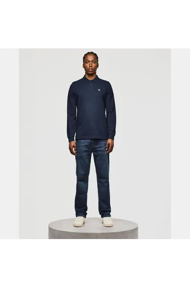 Men's Weekend Offender Dice Long Sleeve Polo Shirt in Blue