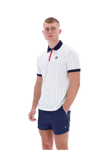 Classic Vintage Striped Polo White/Fila Navy/Fila Red