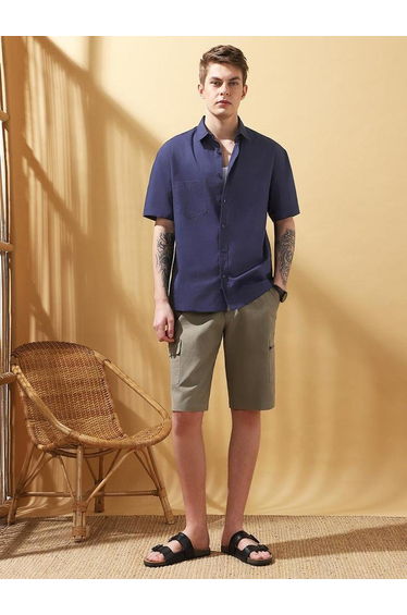 Men Relaxed Fit Cotton Casual Shirt