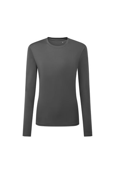 TriDri Womens/Ladies Long Sleeve Performance T-Shirt - Charcoal