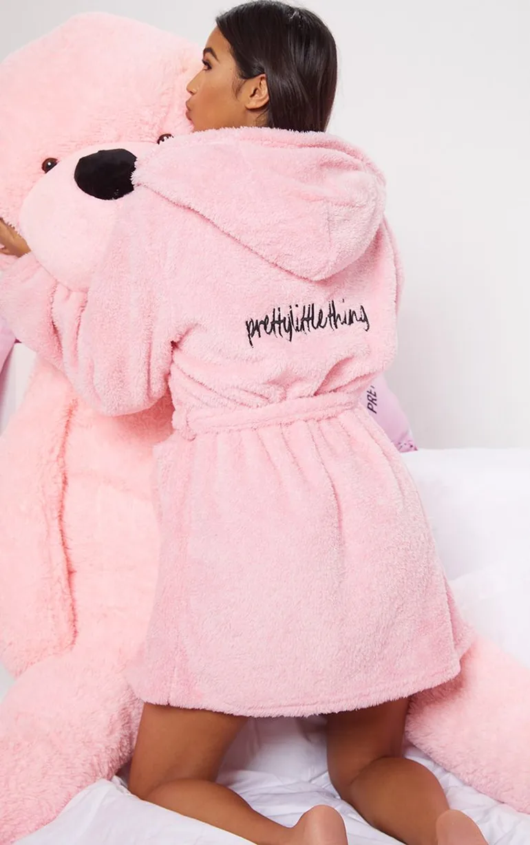 PRETTYLITTLETHING Pink Fluffy Dressing Gown - 1