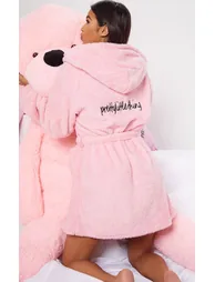 PRETTYLITTLETHING Pink Fluffy Dressing Gown - 1