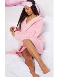 PRETTYLITTLETHING Pink Fluffy Dressing Gown - 4
