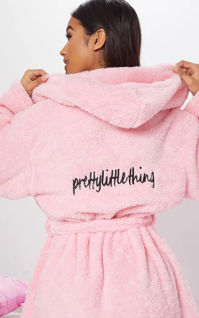 PRETTYLITTLETHING Pink Fluffy Dressing Gown - 5