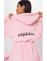 PRETTYLITTLETHING Pink Fluffy Dressing Gown - 5
