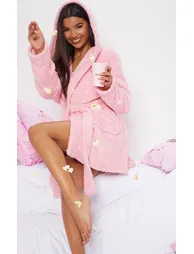 PRETTYLITTLETHING Pink Fluffy Dressing Gown