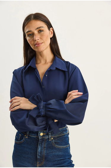 LUCCI Button-Up Relaxed Fit Cotton-Polyester Shirt