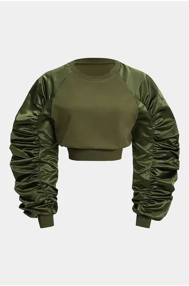 سويتشيرت ميكاس أخضر بأكمام طويلة