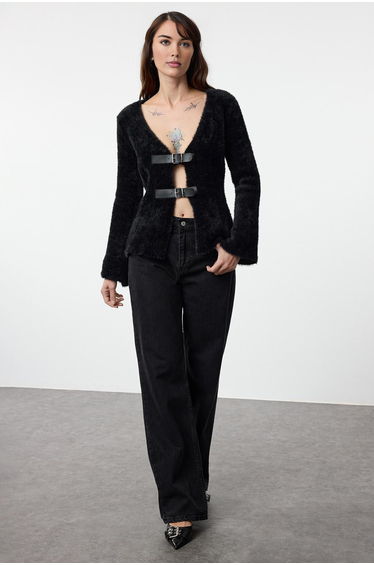 Black Closed Knitted Cardigan