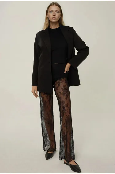 High Waist Flare Lace Pants