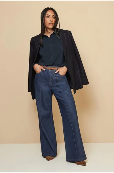 Petite Jersey Button Shirt
