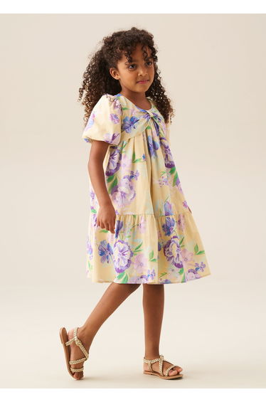 Lucia Floral Print Puff Sleeve Dress
