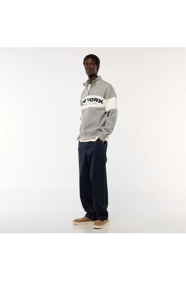 Zip-up high-neck sweatshirt GREY