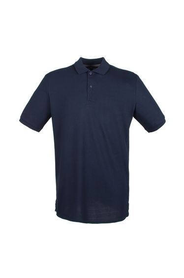 Henbury Mens Modern Fit Cotton Pique Polo Shirt - Navy
