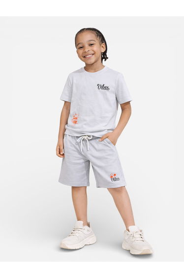 Boys Vibes Printed T-Shirt and Shorts Set