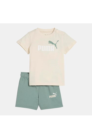 Boy's Puma Junior Minicats Essential T-Shirt And Short Set in Cream