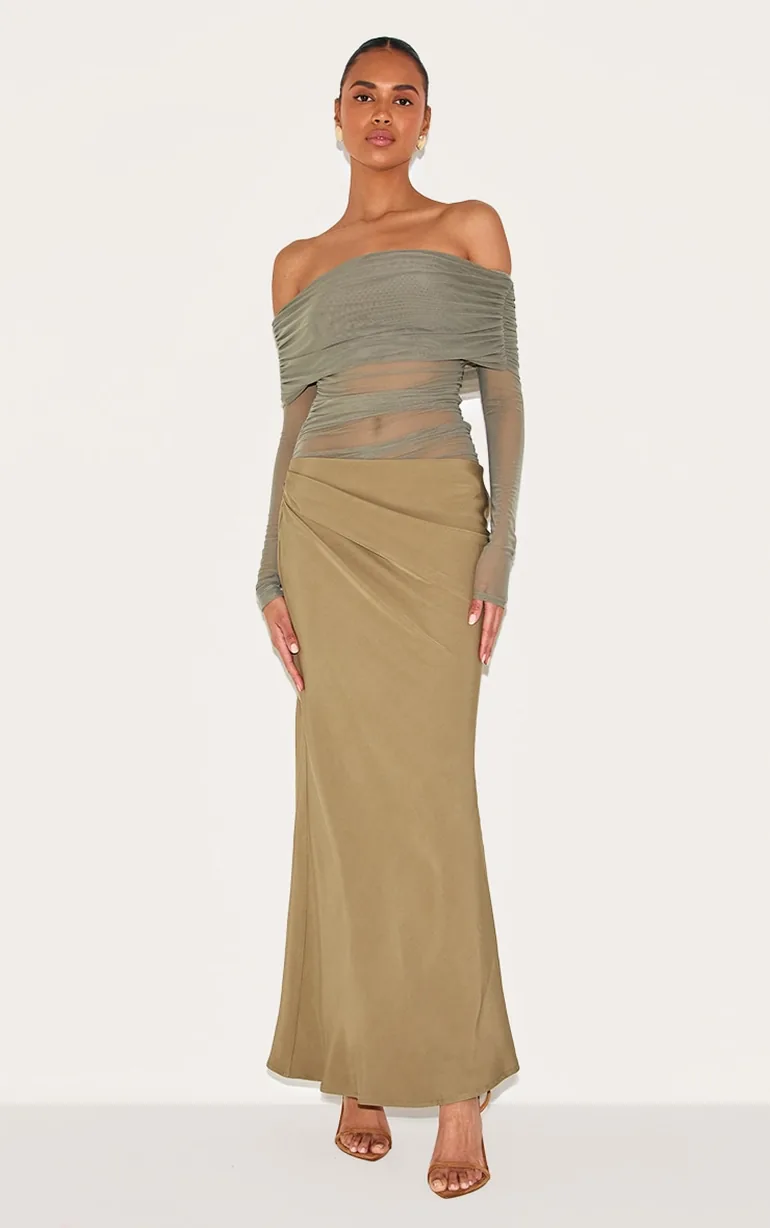 scuba and lace dress styles Xscape Women's Asymmetric-Neck Side-Slit Gown - Midnight main image 0